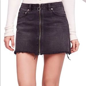 Free people zip up mini skirt